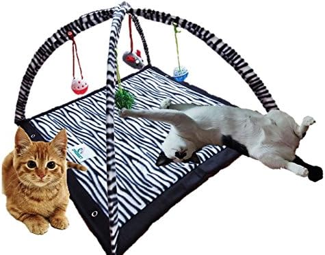 CProduct Activity Center Play Mat with Hanging Mice and Balls Cat Toy