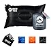 EcoTek Outdoors Compact Inflatable Camp Travel Pillow + Bonus 11-in-1 Wallet Multitool Survival Card [Black]