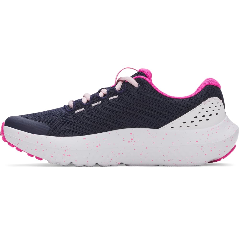 Under Armour Girls' Grade School Surge 4, (410) Midnight Navy/Rebel Pink/White, 5, US Image