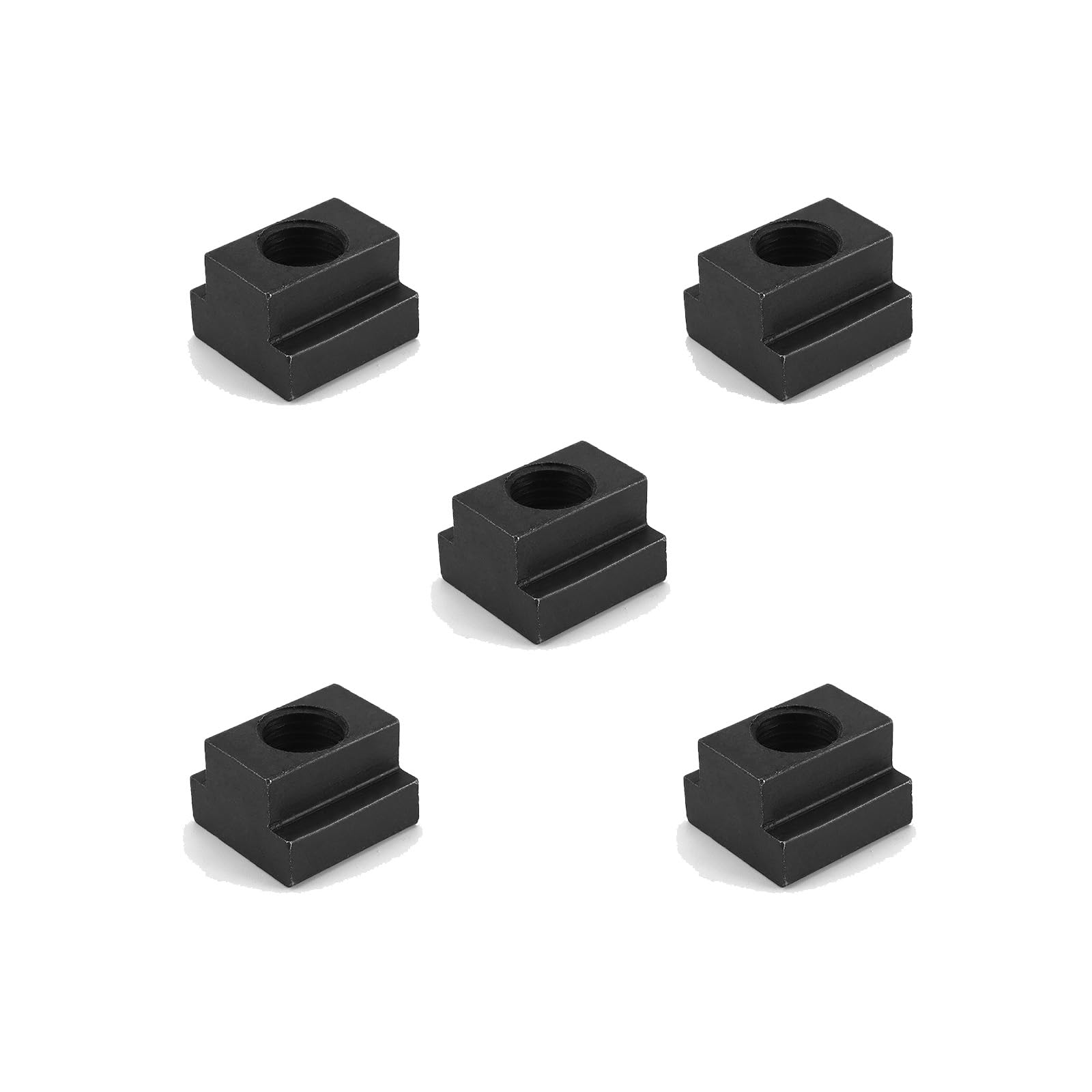 Leliafleury M10 T Slot Nuts 5Pcs Black Oxide Finish T Slot Nuts Carbon Steel T-Slot Nut Threads Fit Into T-Slots in Machine Tool Tables