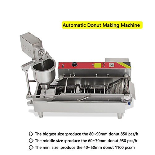 Zinnor Automatic Donut Making Machine, Automatic Commercial Doughnut, 7L Donut Maker, 3 Sizes Moulds Auto Donuts, Forming, Frying, Turning, Automatic Temperature Control (2-5days &USA Shipping)
