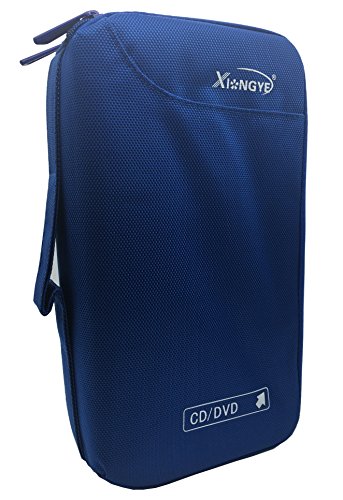 Wismart 96 Capacity Discs CD DVD Blu-Ray Portable Wallet Storage Organizer Holder Case Bag Album Box (96-Capacity, Blue) - Thumbnail 2