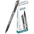 HAUSER Angular Pen - Precision 0.7mm Tip | Ergonomic Bent Design for Enhanced Writing Visibility | Ideal for Left-Handed Writers | Sleek Metallic Clip | Black Ink Fine Point Pen