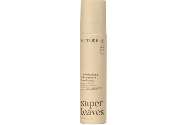 ATTITUDE Nourishing Hair Oil, Frizz Control, Shine Boosting, Vegan Oil Complex for Soft, Smooth Hair, Plant-Based, EWG Verifi