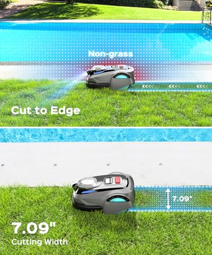YARDCARE N1600 PRO Wireless Robotic Lawn Mower, RTK & Vision Navigation, Up to 0.4 Acre Coverage, Smart App Control, Multi-Zone Mapping, Systematic Mowing Robot