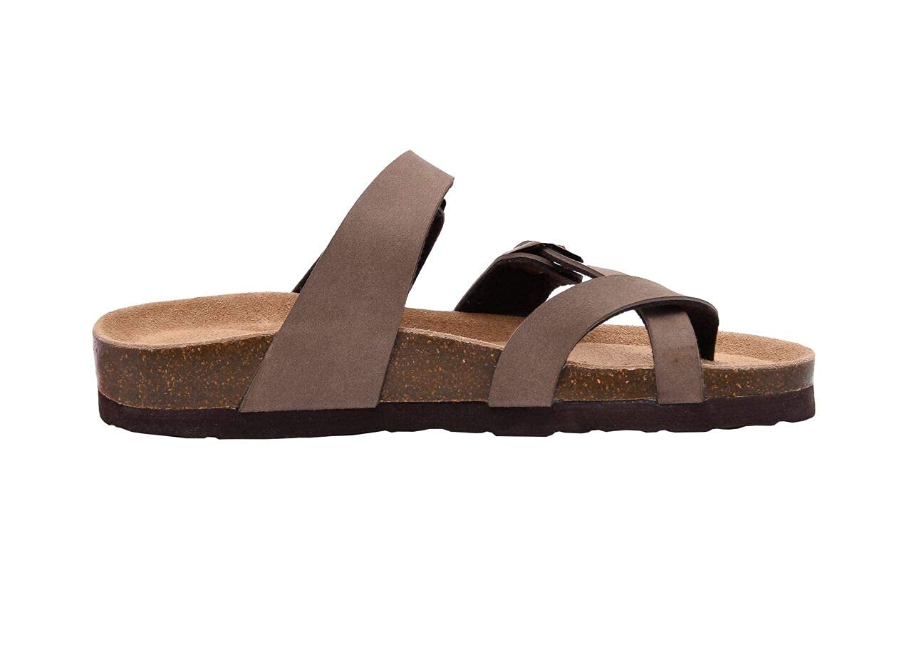 CUSHIONAIRE Sandalo con plantare in sughero Lane da donna con +Comfort