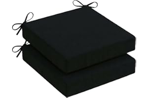 Patio Chair Cushions18x18 Inch,Outdoor Chair Cushions Set of 2,Waterproof Square Cushion 3" Thick with Ties for Garden Patio 