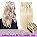 Benehair 22inch 160g Clip in Hair Extensions Human Hair Double Weft Hair Extension Balayage Platinum Blonde 100% 8A Grade Thick Soft Long Straight Remy Hair 8pcs Full Head Clip On Real Human Hair