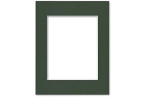 ALLWORLD FRAMING 11x14 Matting for 8x10 Photograph or Artwork 4-Ply Bevel Cut Acid Free Matboard for picture framing (Green)
