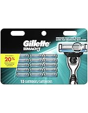Gillette Mach3 Men's Razor Blade Refills, 15 Count