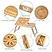 Songmics Laptop Desk Table with USB Fan Bamboo Wood Breakfast Serving Bed Tray Adjustable Tilting Top Drawer ULLD003