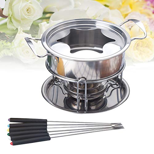 Xigeapg 10-Piece Set Multifunctional Stainless Steel Ice Cream Chocolate Cheese Hot Pot Melting Pot Fondue Set Kitchen Accessories