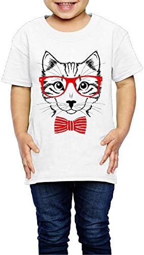 Sosoul Mister Cat Short Sleeve Kids Tee New Style Size 5-6 Toddler White