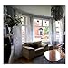 Hedda Blad 2 Pairs of Curtains, 4 Panels, White/Black Floral Pattern