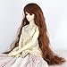 Miss U Hair Synthetic 1/3 Size BJD DOD Wig Cute Long Kinky Curly Taro Hair 8-9 inch (Light brown)