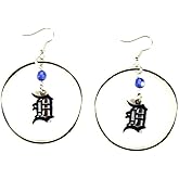 aminco MLB womens MLB Crystal Bead Hoop Earrings