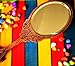 Hashcart Hand Mirror for Women - Hand Held Mirror - Wooden Vintage Hand Mirror Travel Mirrors (Oval, Brown) Portable Decorative Hand Carved Purse Mirror