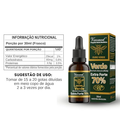 Kit 3x Extrato Própolis Verde Brasileiro Extra Forte 70% Veromed 30ml