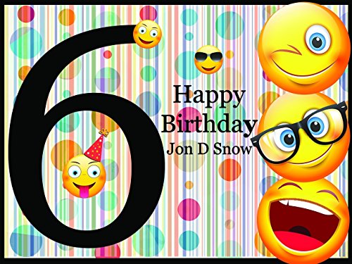 image for speedyorders Custom Emoji Personalized Birthday Poster With Happy Smil