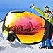 Premium OTG Ski Snowboard Goggles with REVO Lens Anti-Fog/Scratch for Men&Women, UV 400 Protection Helmet Over Glasses Compatible Wide Spherical Dual-PC Lens Adult Snow Goggle (Black)