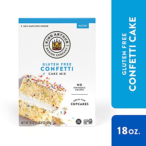 KING ARTHUR GLUTEN-FREE CAKE MIX, CONFETTI, 18 OZ