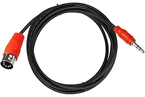 MTUERANC 5Pin DIN Cable, DIN 5Pin MIDI Male to 3.5mm TRS Male Stereo Plug Audio Connection Cable for Sound Card Keyboard Piano Drum Recording, Red (1.5M/5Feet)