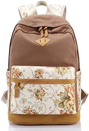 Canvas Floral Printing Satchel Rucksack Backpacks School Bags For Teenage Girls Women Backpack Mochila Escolar khaki