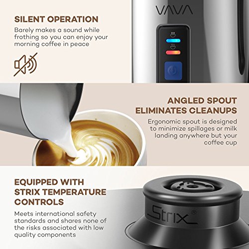 VAVA Milk Frother, Electric Milk Steamer Foam Maker, Automatic Hot and