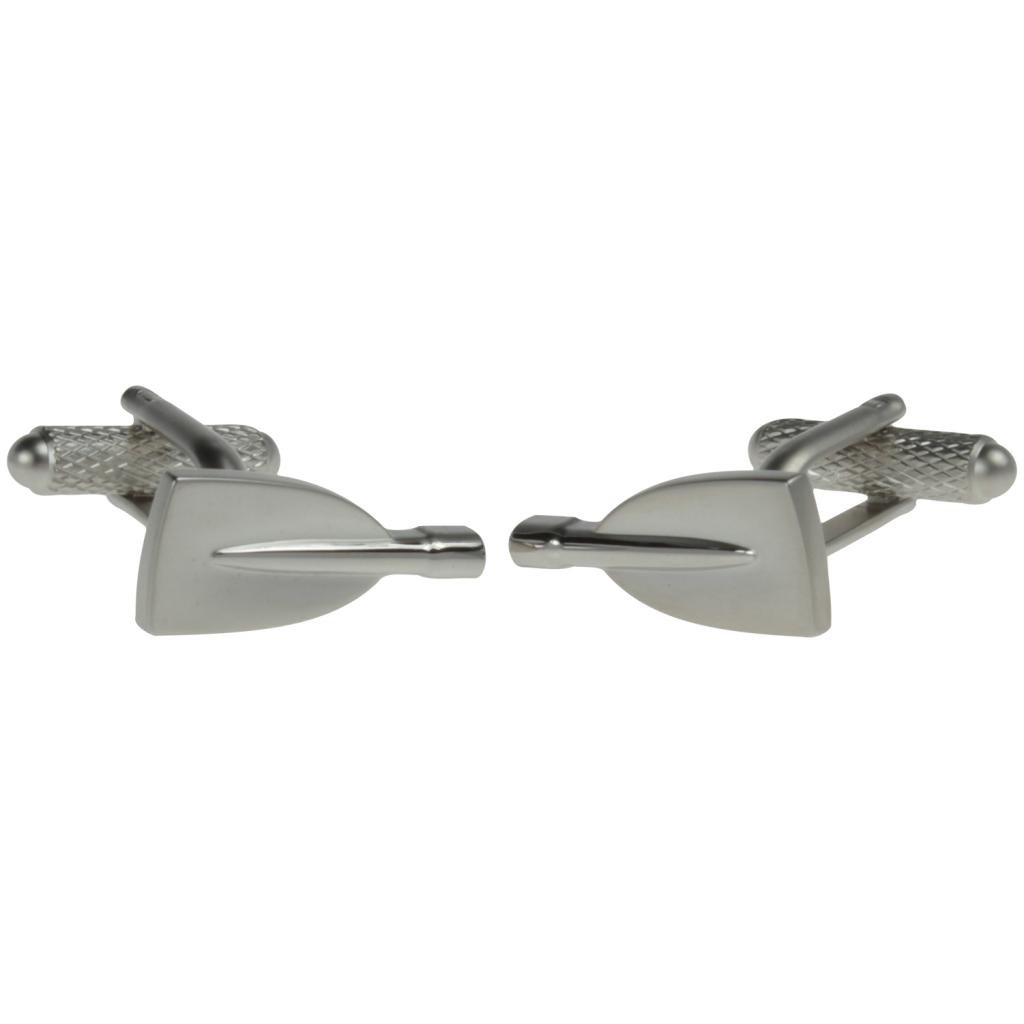 Silver Colour Rowing Oar Cufflinks - Supplied in Onyx Art Box(Size: One Size)