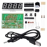 WHDTS 4-Digit Digital Clock Kits with PCB for Soldering Practice Learning Electronics with English Instructions