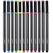Mudder 12 Pieces Fine Point Pen Set, 0.4 mm Fine Point Markers Colored Sketch Drawing Pen Porous Fineliner Color Pen for Bullet Journaling and Note Taking, Non Bleeding