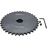Saelno #40 Roller Chain Sprocket Type B 1 inch Bore 36 Tooth, Hardened Antirust 1045 Steel Drive Sprockets 40B36-1