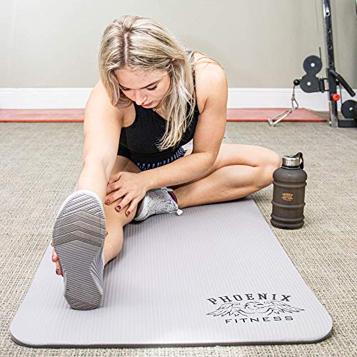 Phoenix-Fitness-Exercise-NBR-Fitness-Yoga-Mat-12mm-Extra-Thick-Anti-Slip-High-Density-Fitness-Mat-Double-Sided-Multi-Purpose-Floor-Mat-with-Carry-Strap-for-Pilates-Gymnastics-and-Gym-Workouts