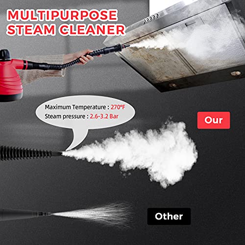 COSTWAY Handheld Steam Cleaner, 1050W Multipurpose Steamer Cleaning with 9Piece Accessory Set