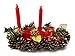 The Festive Shop Christmas Candle Holder Poinsettia and Golden Pinecones for 2 Candles