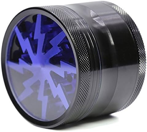SZHTSWU Grinder for Spice 4 Layers Aluminium Alloy Herb Grinder with Pollen Scraper, Blue