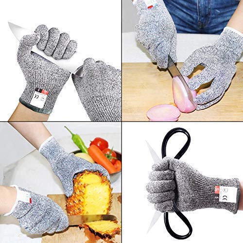 Food Grade Safety Gloves, EnPoint Level 5 Hand Protection Cut Resistant Work Glove with 3.9in Palm Width for Kitchen Meat Cutting Oyster Shucking Mandolin Slicing Wood Carving Fish Fillet Processing - Thumbnail 2