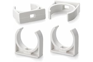 HIRTUOTTER 16mm/0.63" (100 PCS) U-Shaped PVC Pipe Clamps (White), Hose Hanger Support, High Strength for Home Plumbing, TV Trays, Water Supply, Garden Tubing, PEX, UV Resistant, fit for 1/2" PEX Tubing