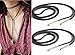 Black Velvet Wrap Choker Tattoo Long Rope Necklaces Gold Silver Tube 65 inches,2 Pcs