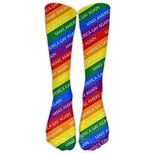 Lightweight Long Knee Crew Socks Stocking ThunderSocks Men&Women MEKE America Great Again Gay Flag All Stocking Shoe Women's Athletic Tube Stockings Sock One Size