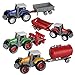 AITING Metal Die Cast Farm Tractor Cars Toys Play Vehicle Set - Disc Plow, Water Tank, Wagon, Dump Trailer