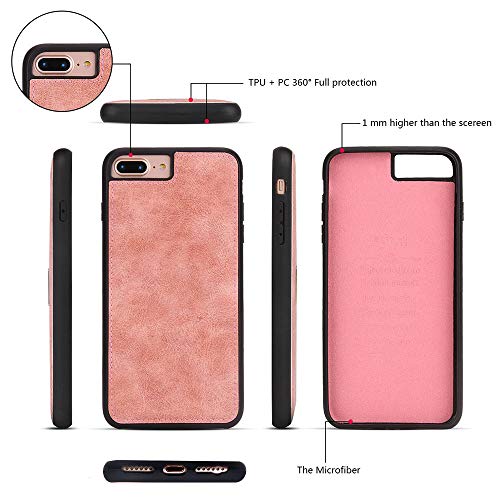 JAZ iPhone 8 / 7 Wallet Case - Zipper Purse Detachable Magnetic 14 Card Slots Wristlets Leather Wallet Case for Apple iPhone 8 / 7 / 6 / 6S