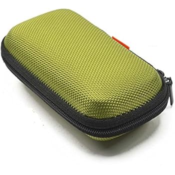 GLCON Rectangle Shaped Portable Protection Hard EVA Case,Mesh Inner Pocket,Zipper Enclosure Durable Exterior,Lightweight Universal Carrying Bag Wired/Bluetooth Headset Charger Change Purse (Green)