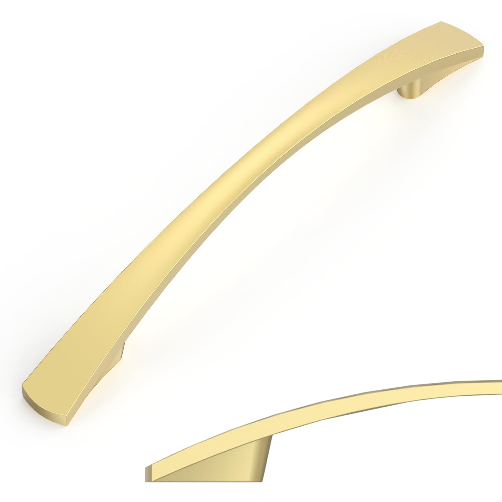 Amerdeco 10 Pack Brushed Gold Cabinet Pulls 5Inch(128mm) Hole Centers Kitchen Cabinet Handles Solid Zinc Alloy Cabinet Hardware Drawer Pulls AM010…