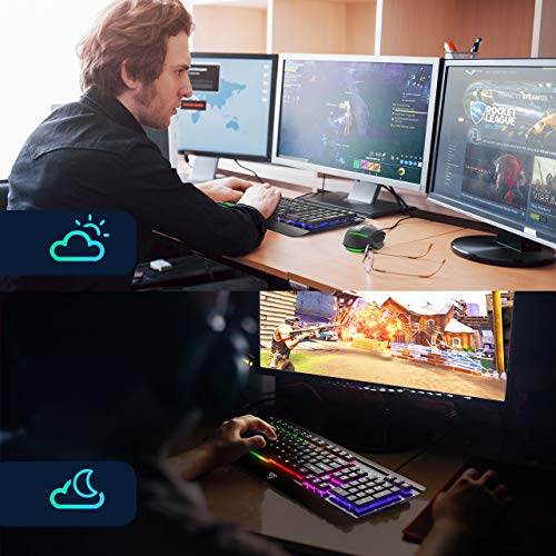 VicTsing Gaming Keyboard Mouse Combo, UltraSlim Rainbow LED Backlit