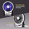 Battery-Fan-EasyAcc-Rechargeable-Fan-Portable-Handheld-Personal-Mini-USB-fan-with-2600mA-Battery3-Speeds-Internal-and-Side-LightCooling-for-TravelingFishingCamping-Black EasyAcc Battery Fan, Rechargeable Desk Fan Portable Handheld Personal Mini USB fan Battery, 3 Speeds Internal and Side…