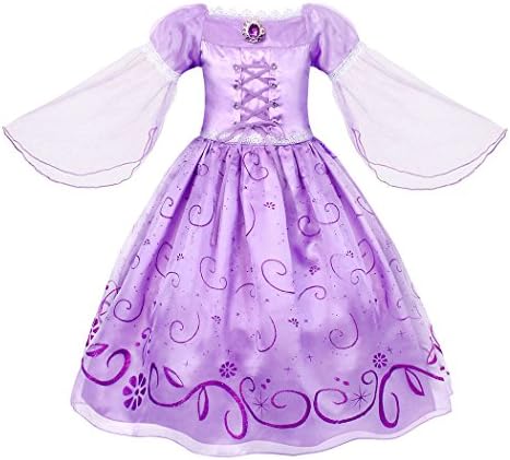 Cotrio Rapunzel Dress Up for Girls Halloween Princess Costume Birthday Theme Party Dresses