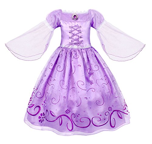 Cotrio Rapunzel Dress Up for Girls Halloween Princess Costume Birthday Theme Party Dresses