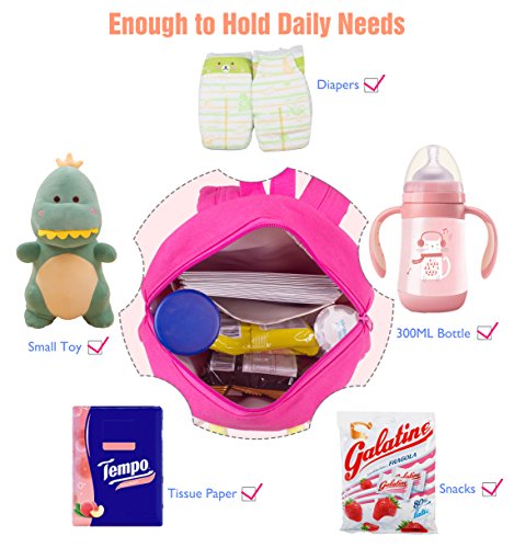 Volens Toddler Backpack Kids Preschool Backpack for Girls with Safety Leash,Pink - Thumbnail 3