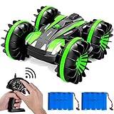 Remote Control Car Boat Off Road Truck 4WD 6CH 2.4Ghz Land Water 2 in 1 RC Toy Car Multifunction Waterproof Stunt Radio Controlled Vehicle with Rotate 360 Electric Car Toy (Green)